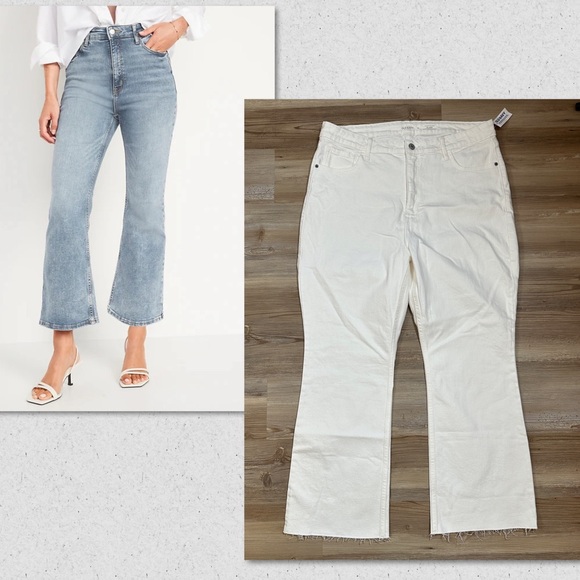 Nwt Old Navy higher high rise flare white size 16 - Picture 2 of 7